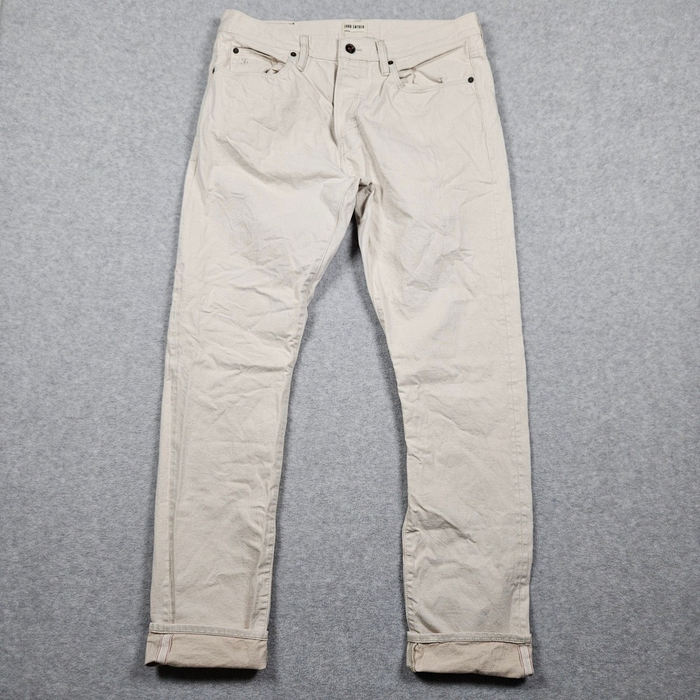 Todd Snyder Men's 34x34 Beige Slim Fit Japanese Selvedge Denim Jeans Button Fly